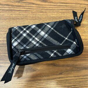 Thirty-One Black & White Plaid Zip-Around Wallet